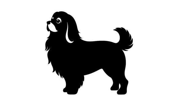 Black Silhouette of a Pekingese Dog