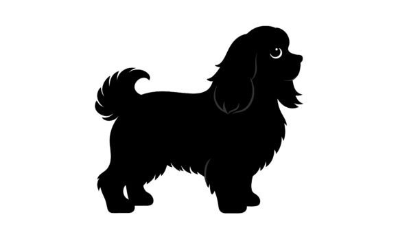 Black Silhouette of a Playful Dog
