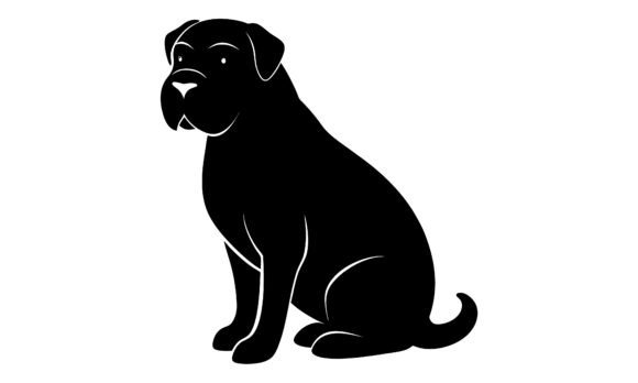 Black Silhouette of a Sitting Dog