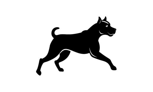 Black Silhouette Running Dog