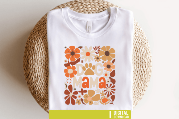 Boho Dog Mama Floral PNG