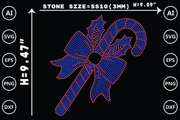 Candycane Rhinestone Templates Design
