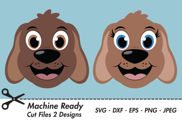 Cute Dog Faces Embroidery Design