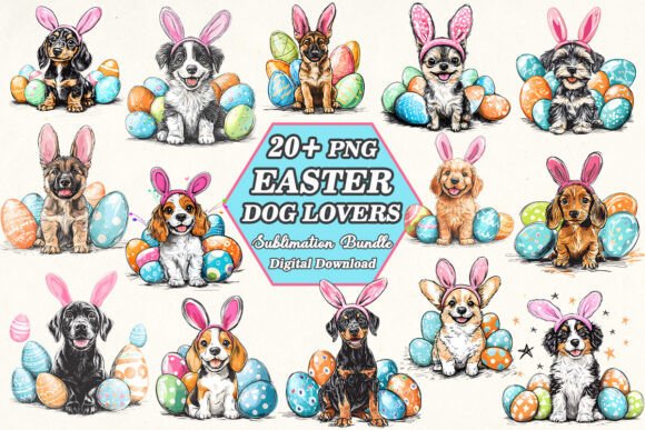 Easter Dog Lover Sublimation PNG Bundle