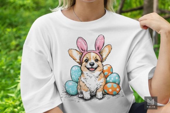 Easter Pembroke Welsh Corgi Dog Clipart