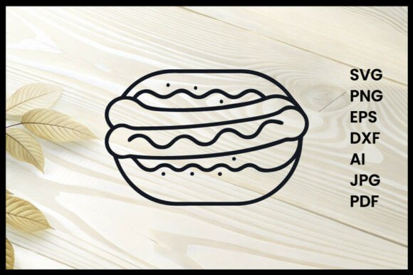 Hot Dog Line Art Design