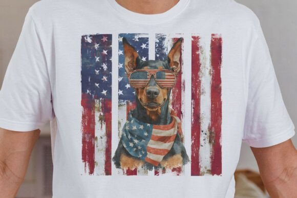 Patriotic Doberman Pinscher Dog PNG Review