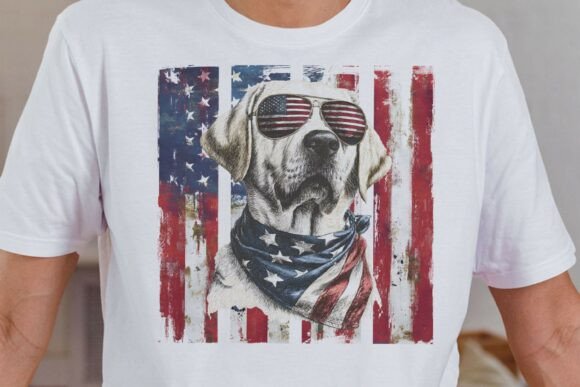 Patriotic Labrador Retriever Dog PNG: A Designer's Take