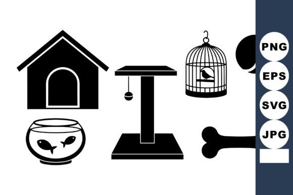 Pet Care Silhouette Clipart Set