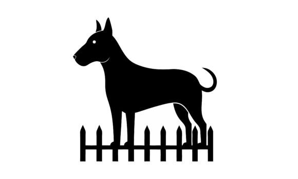 Silhouette Dog Standing Vector