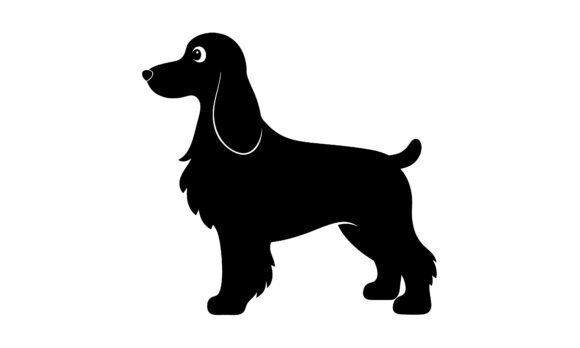 Silhouette of a Spaniel Dog Illustration
