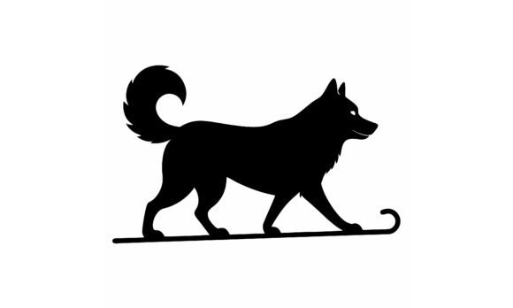 Silhouette of Dog Walking on a Surface