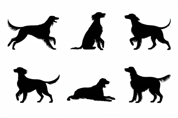 Silhouette Poses of a Dog Breed